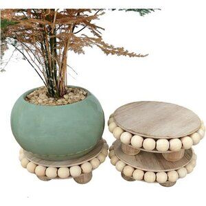 Wood Risers for Display Mini Pedestal Stand Set of 3 Farmhouse Table Decor